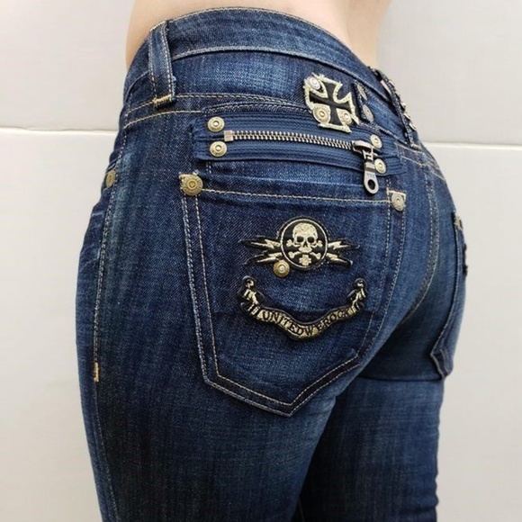 New ROBIN'S JEAN sz 29 Rock & Roll Straight Jeans - Picture 3 of 8